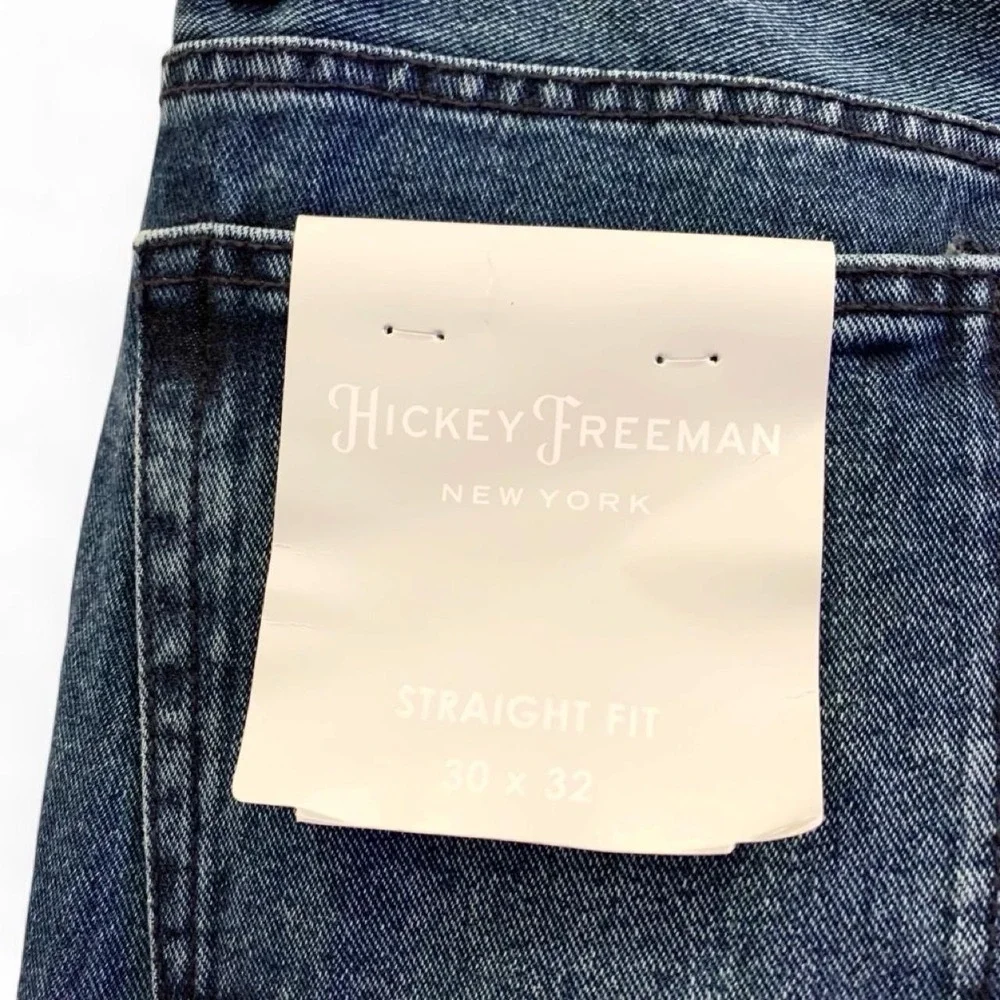 Hickey Freeman New York Men's Blue Denim‎ Jeans Straight Fit 30X32 Mid Rise